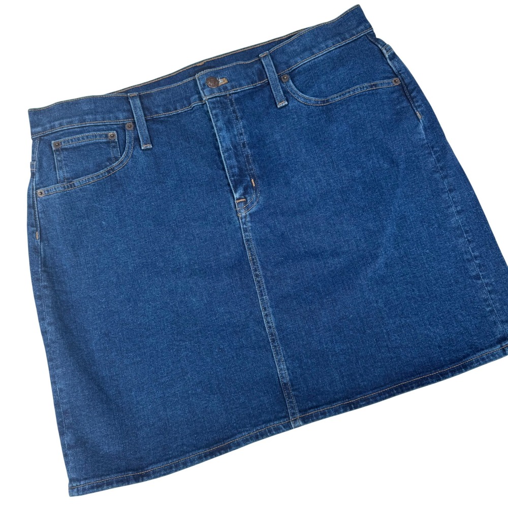 J.Crew Denim Mini Skirt Women 14 Blue Dark Wash Five Pocket Classic 087038